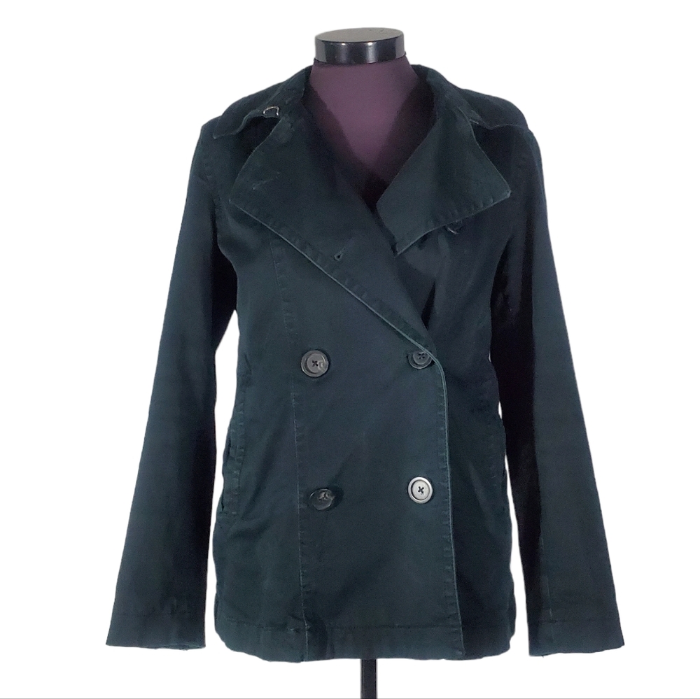 Gap Cotton Button Up Black Jacket Lined Jean Mate… - image 1